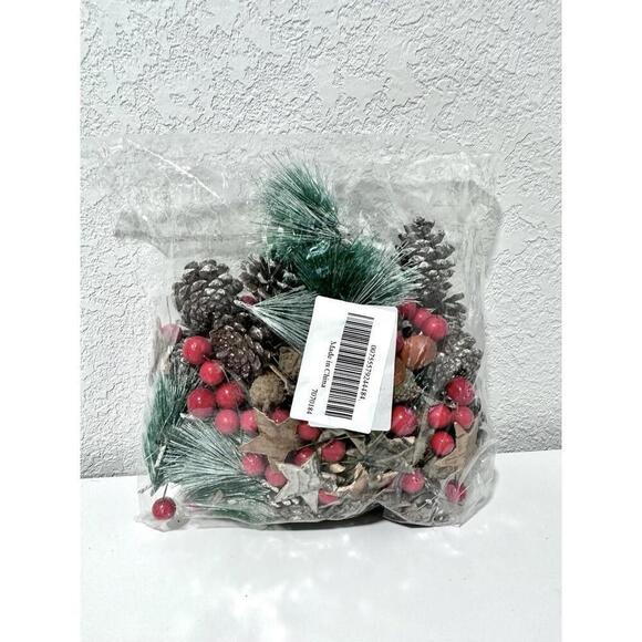 Other - NEW Christmas Pinecone Decoration Set Berries Acorns Pine Needles Holiday Decor